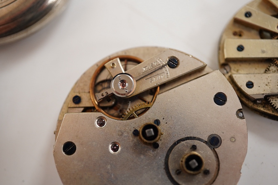 A gentleman's 1970's stainless steel and gold plated Omega automation wrist watch, case diameter 35mm, on an associated flexible strap, together with a Victorian silver open faced fob watch, a white metal half hunter poc